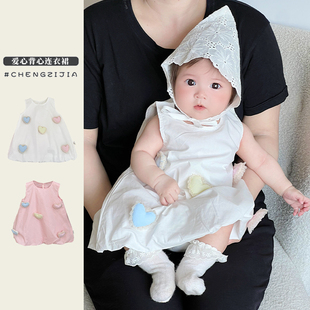 女童无袖裙子夏季花苞裙宝宝连衣裙夏装婴儿可爱公主裙超萌背心裙