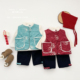 男童冬季 新年夹棉加厚保暖背心女宝宝洋气拜年服马甲婴儿百搭上衣