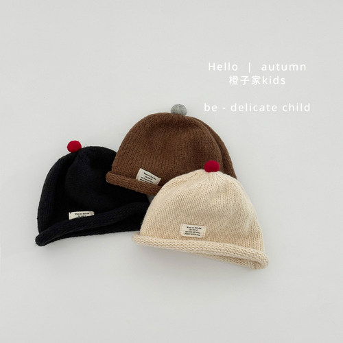 春秋装男女宝宝针织瓜皮帽韩版潮