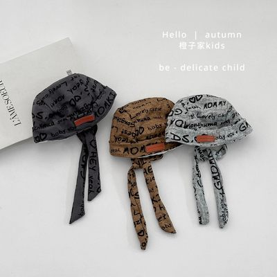 春秋装新款男宝宝字母海盗帽韩系