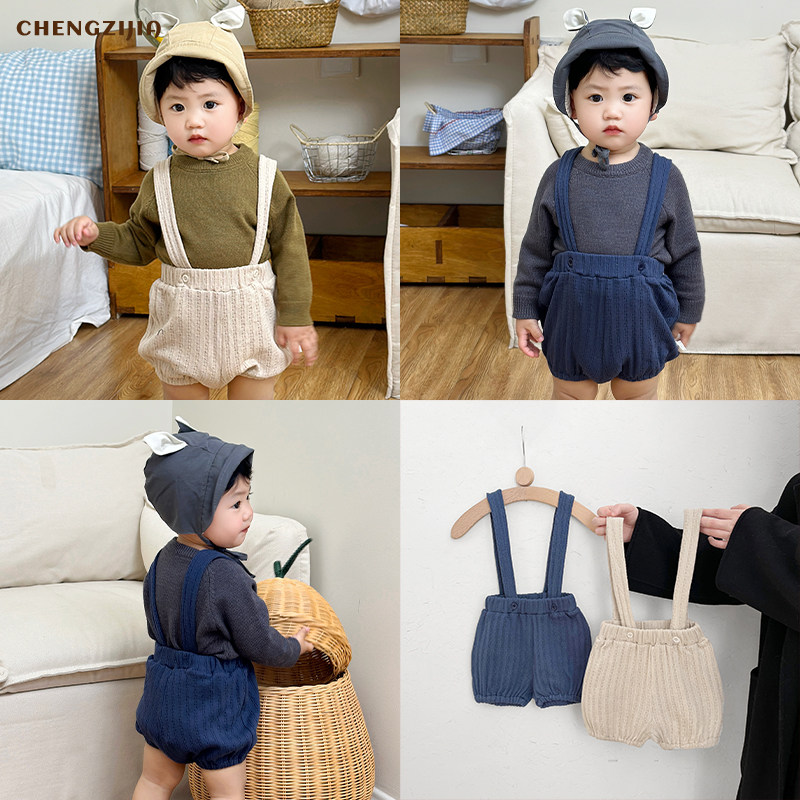 男童春秋季韩系镂空背带短裤宝宝纯色百搭裤子婴儿洋气休闲包屁裤,童装/婴儿装/亲子装,裤子,淘宝优惠券,粉丝福利购,淘宝优惠卷