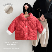 婴儿冬季 新年棉服男童红色喜庆周岁夹棉外套女宝宝加绒棉袄拜年服