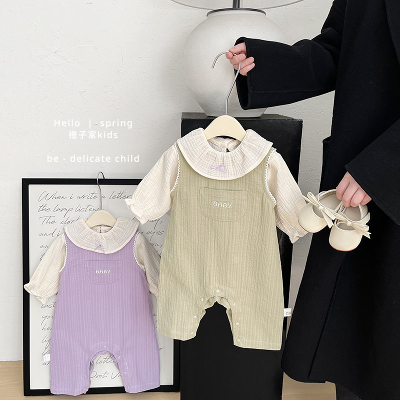 女童衣服春秋连体衣套装婴儿可爱内搭甜美打底衫宝宝洋气上衣长裤,童装/婴儿装/亲子装,套装,淘宝优惠券,粉丝福利购,淘宝优惠卷
