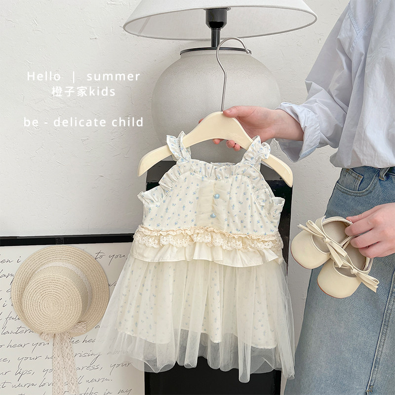 2026夏季女童碎花吊带连衣裙宝宝蕾丝花边公主裙婴儿甜美网纱裙子,童装/婴儿装/亲子装,连衣裙,淘宝优惠券,粉丝福利购,淘宝优惠卷