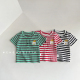 半袖 儿童条纹短袖 男女宝宝韩版 T恤洋气百搭上衣婴儿薄款 夏季 新款