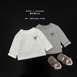 T恤男宝宝洋气圆领打底衫 休闲长袖 婴幼儿百搭上衣 韩版 男童春秋款