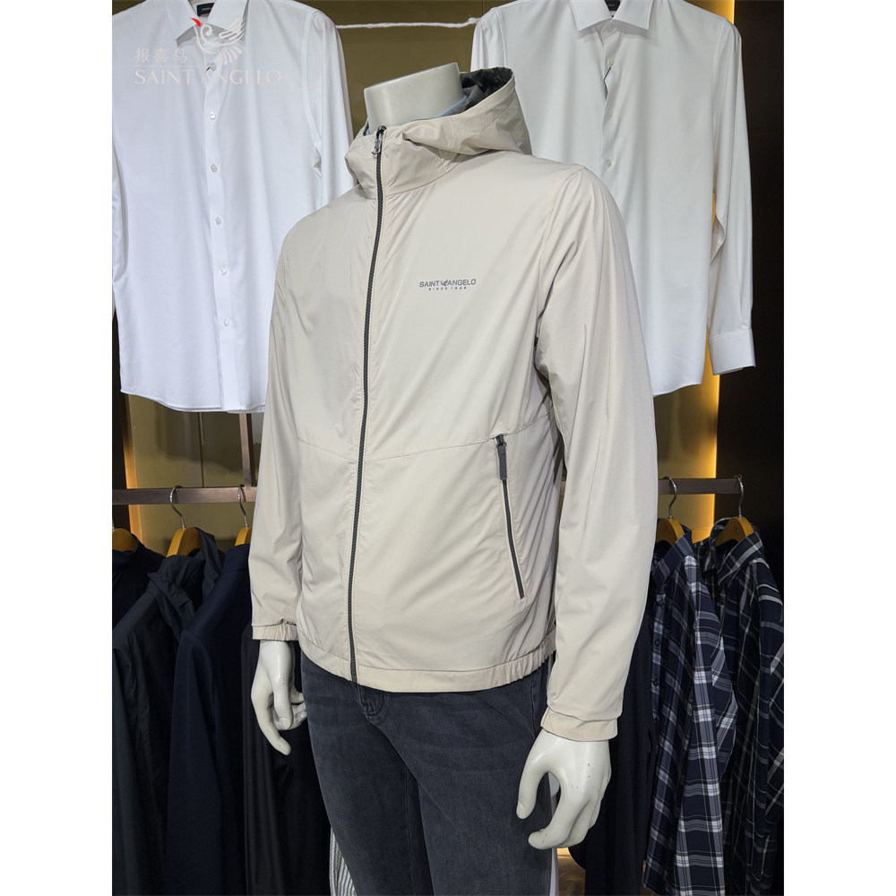 报喜鸟【两面穿】卡其宽松春男装时尚商务休闲夹克衫