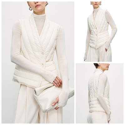 【MO定单】鸭绒马甲女款2025新款冬季内搭保暖羽绒服白色马夹背心