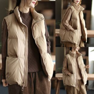 羽绒马甲女秋冬2023新款韩版宽松百搭轻薄短款马夹背心坎肩外套PX