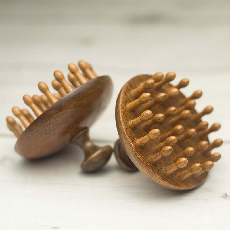 忆青丝28齿黑金丝檀木头皮按摩梳子便携头疗梳养生头部经络梳