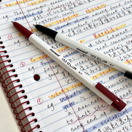 慕那美按动圆珠笔0.7mm六角刷题原珠笔1.0顺滑复古美式撞色153