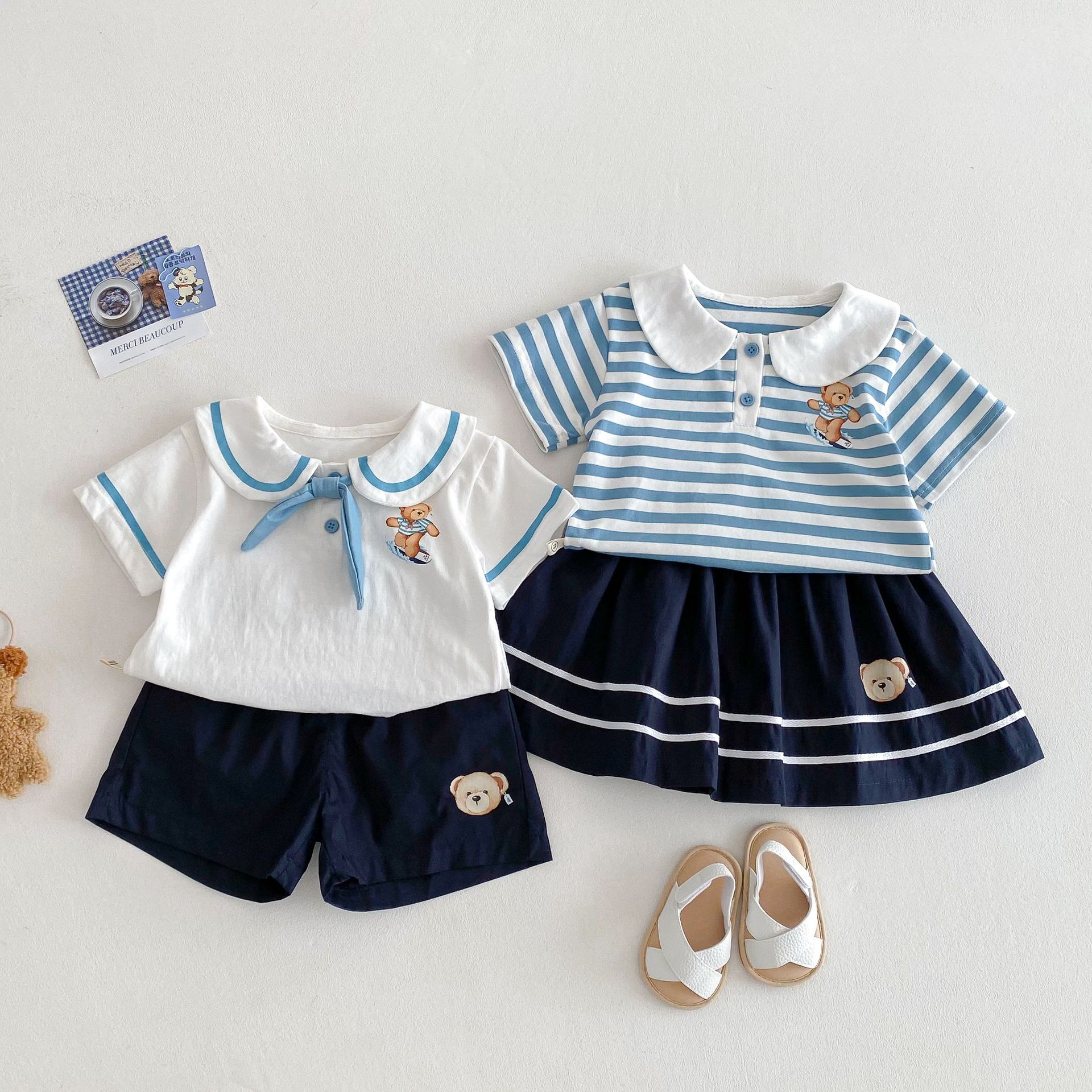 儿童班服纯棉上衣短裤两件套校服