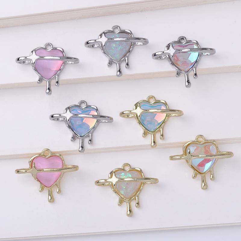 小清新甜酷爱心爱心十字架吊坠串珠手工diy饰品配件手链配饰材料