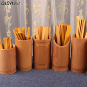 复古中国风圆头竹片DIY空白抽签书法写字绘画竹签游戏道具抽签筒