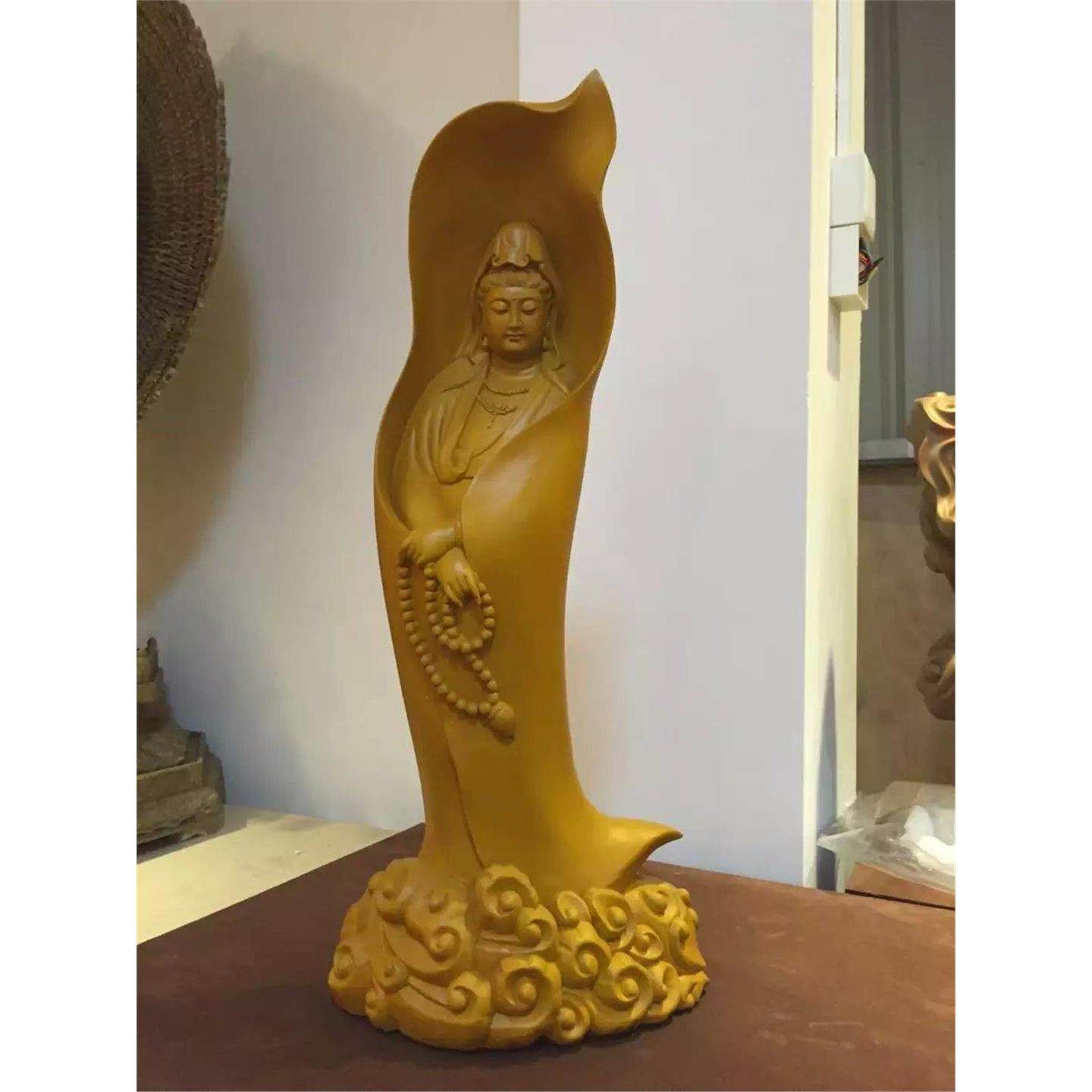 木雕 观音 楠木 一叶观音 随行观音木 菩萨 观音佛像 家居供奉