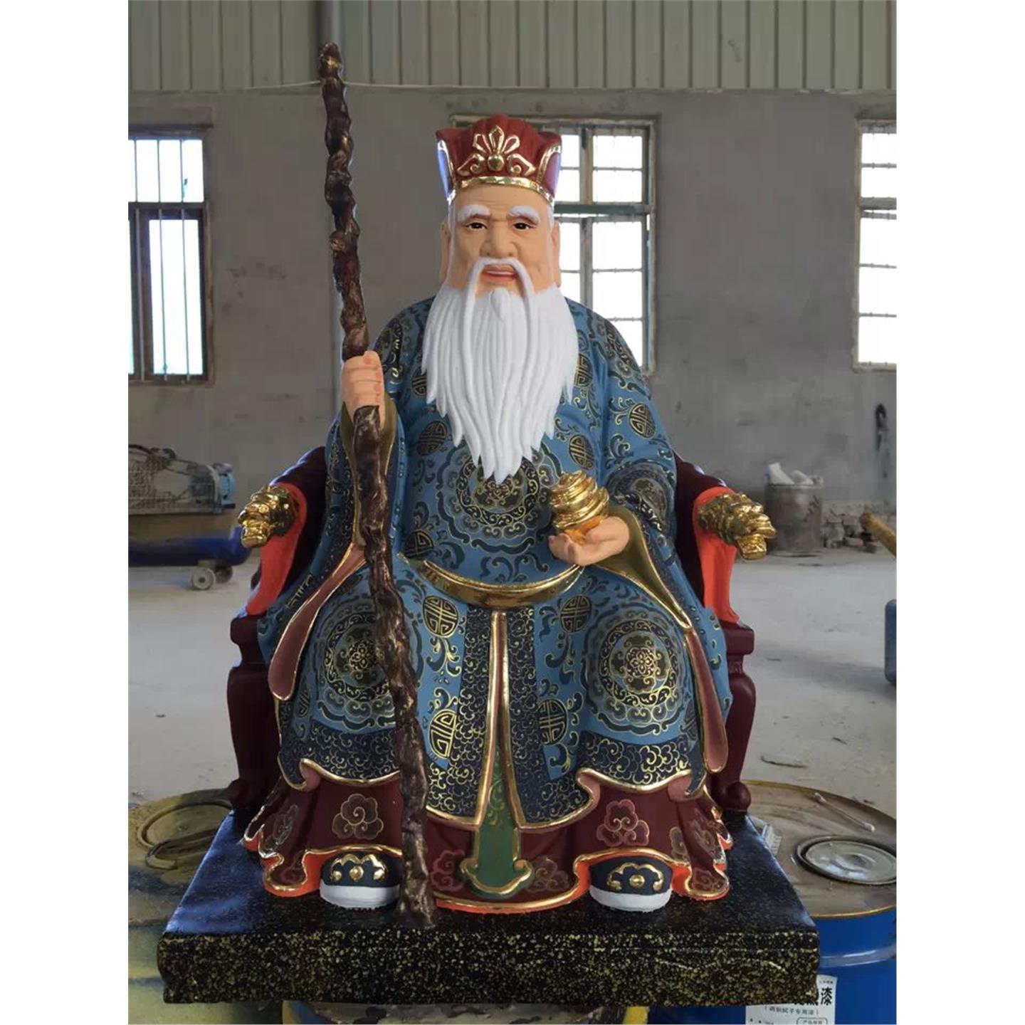 木雕佛像 彩绘 土地公 做像 财神爷 贴金 玻璃钢订做 供奉