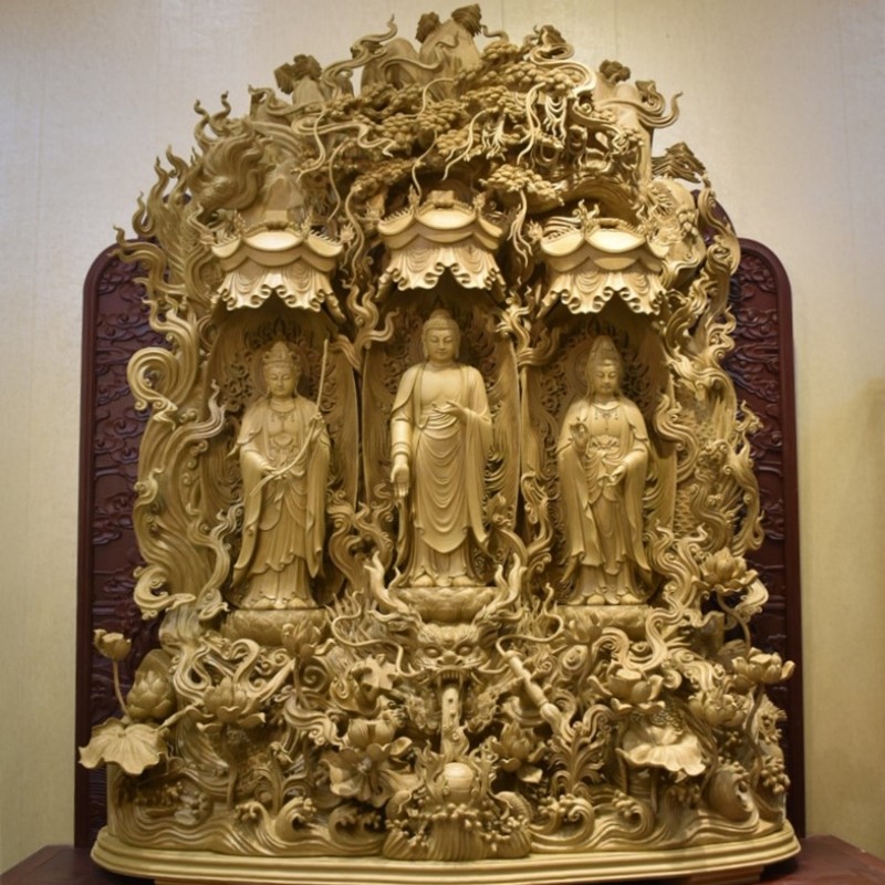 西方三圣观世音大势至菩萨佛像