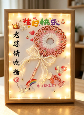 创意有钱花棒棒糖相框生日礼物