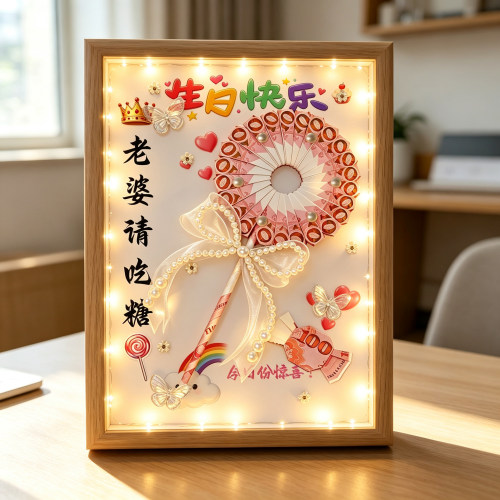 创意有钱花棒棒糖相框生日礼物