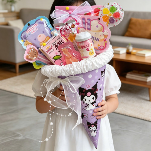 六一儿童节卡通冰淇淋甜筒零食花束diy材料包送孩子节日生日礼物