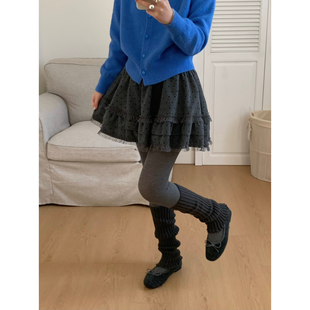 2025冬新款 Flower 拼接毛呢波点半身裙短款 April 半身裙160829