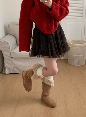 Flower & April-网纱拼接蓬蓬短裙女气质百搭洋气短半身裙160971