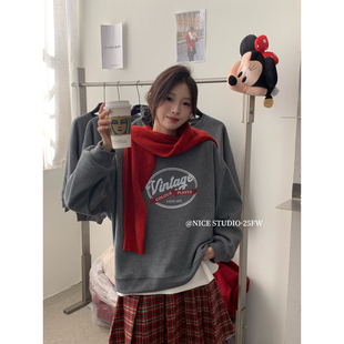 奶思家NICE 英文字母加绒卫衣卫衣08895 STUDIO