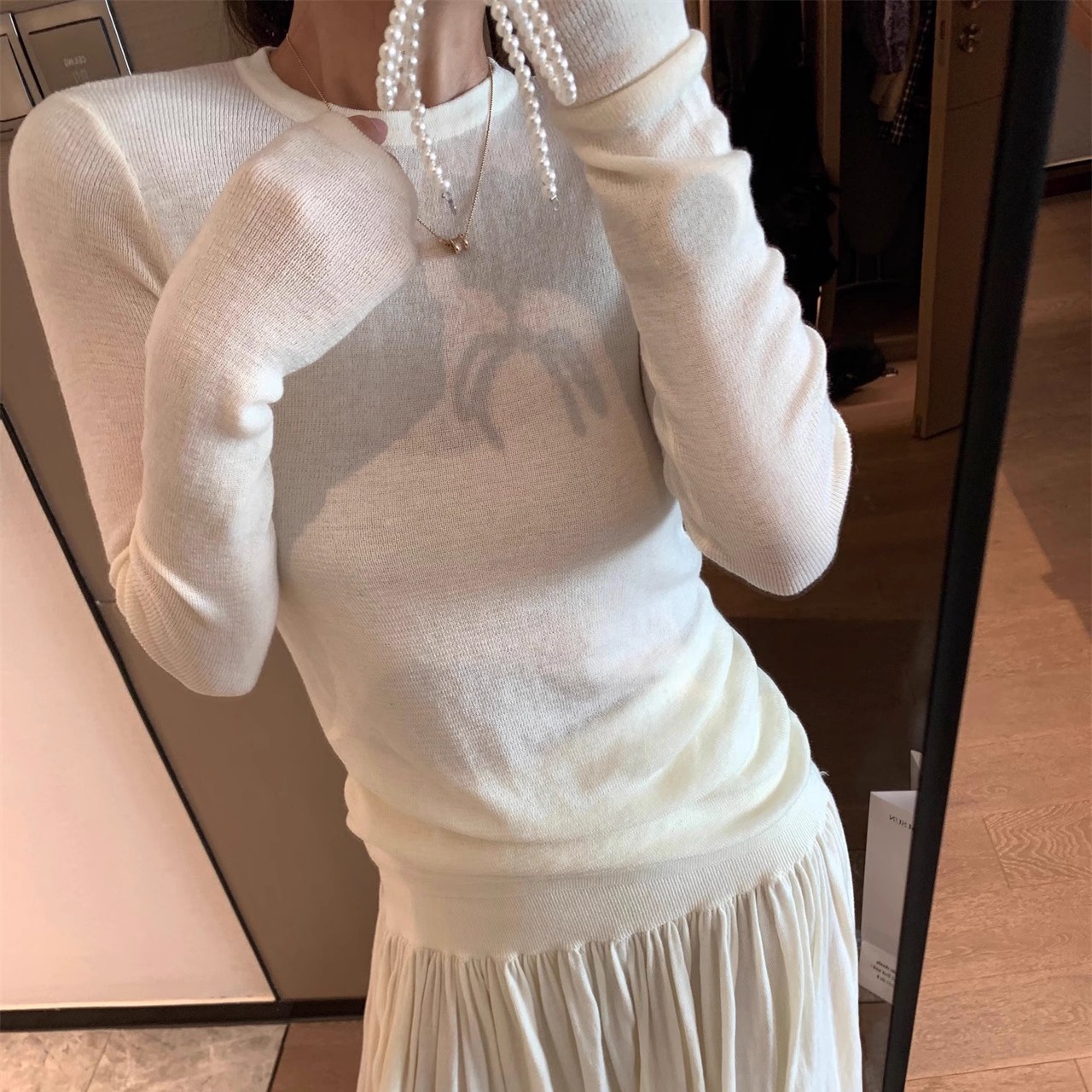 舒适好穿针织两件套连衣裙