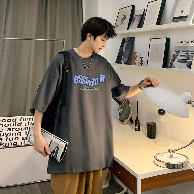 2024夏季潮流男士圆领短袖大码宽松ins港风T恤XZ405-1-T21-P25，男装T恤，星座405-1