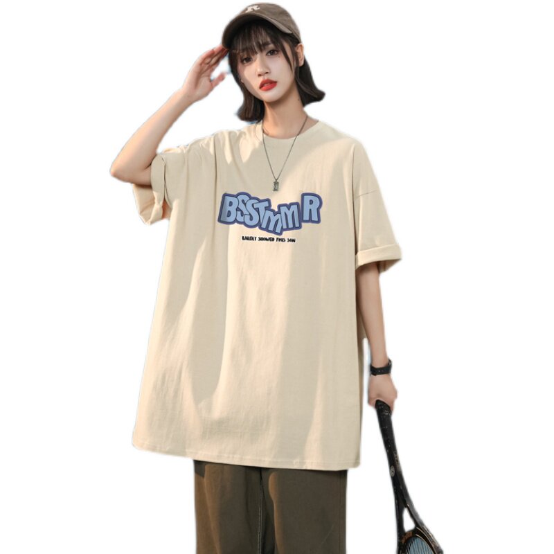 女装类目潮流2024夏装女士学生上衣短袖t恤宽松XZ405-1-T21-P25,女装T恤,星座405-1