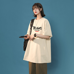 女装类目 夏季潮流宽松大码字母短袖T恤XZ405-1-T12-P25图片