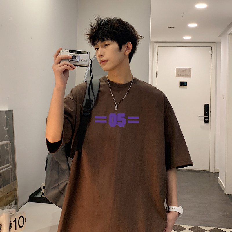 夏季新品潮流港风男士t恤打底衫大码宽松半袖T恤XZ405-1-T19-P25，男装T恤，星座405-1