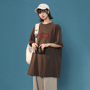 女装类目夏女士t恤上衣宽松大码半袖纯棉XZ405-1-T13-P25图片