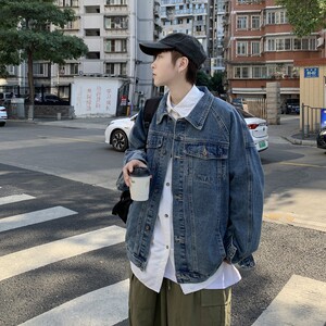 3秋季男港风牛仔衣休闲长袖牛仔褂外套XZ405-1-JK21-P85图片