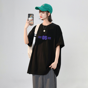 女装类目夏季上衣t恤短袖宽松半袖XZ405-1-T19-P25图片