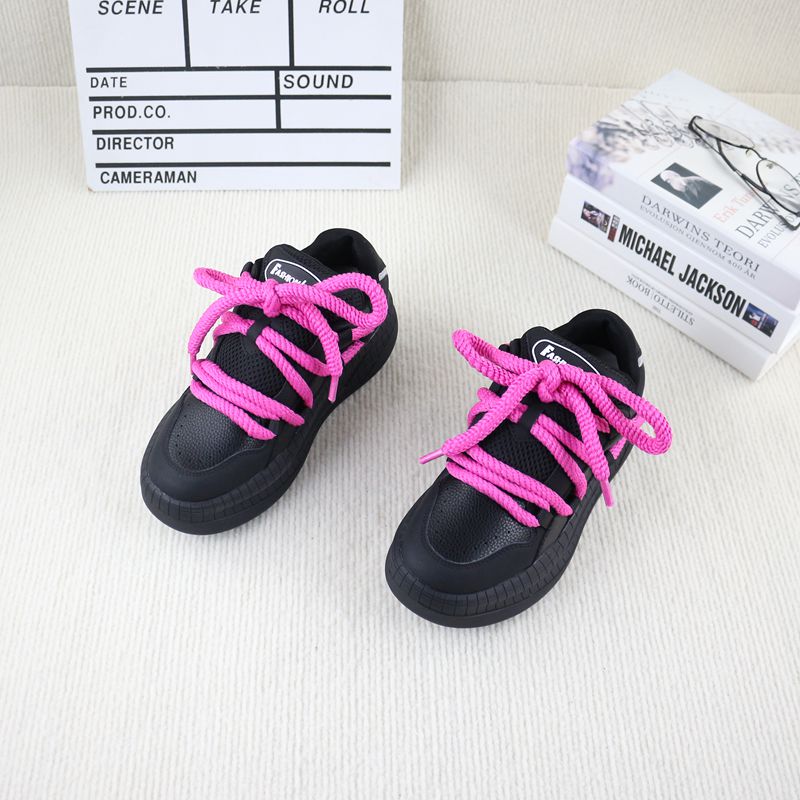 真皮春秋季火龙果色增高休闲板鞋