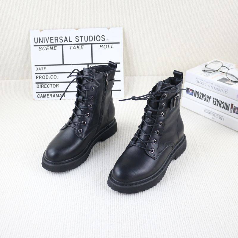 20真皮牛皮秋冬季新款撤柜粗跟厚底加绒皮带扣时尚女休闲马丁靴,女鞋,马丁靴,淘宝优惠券,粉丝福利购,淘宝优惠卷