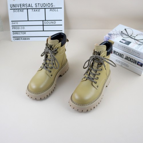 真皮牛皮厚底系带时尚女马丁靴