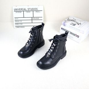 女休闲马丁靴 撤柜粗跟厚底加绒侧拉链时尚 31真皮牛皮秋冬季 新款