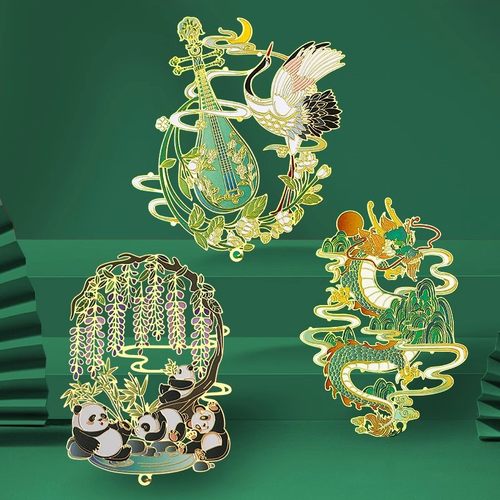 雅趣熊猫金属书签国潮文创