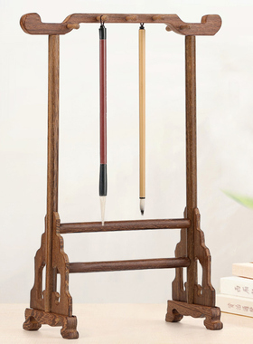 红木笔架毛笔挂饰品架珠宝展示道具项链首饰展示架文玩收纳木架