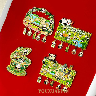 四川成都熊猫金属磁吸冰箱贴定制 北京重庆博物馆文创旅游纪念品