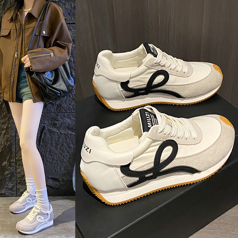 阿甘鞋女2025春夏秋季新款小白鞋复古德训鞋透气运动休闲