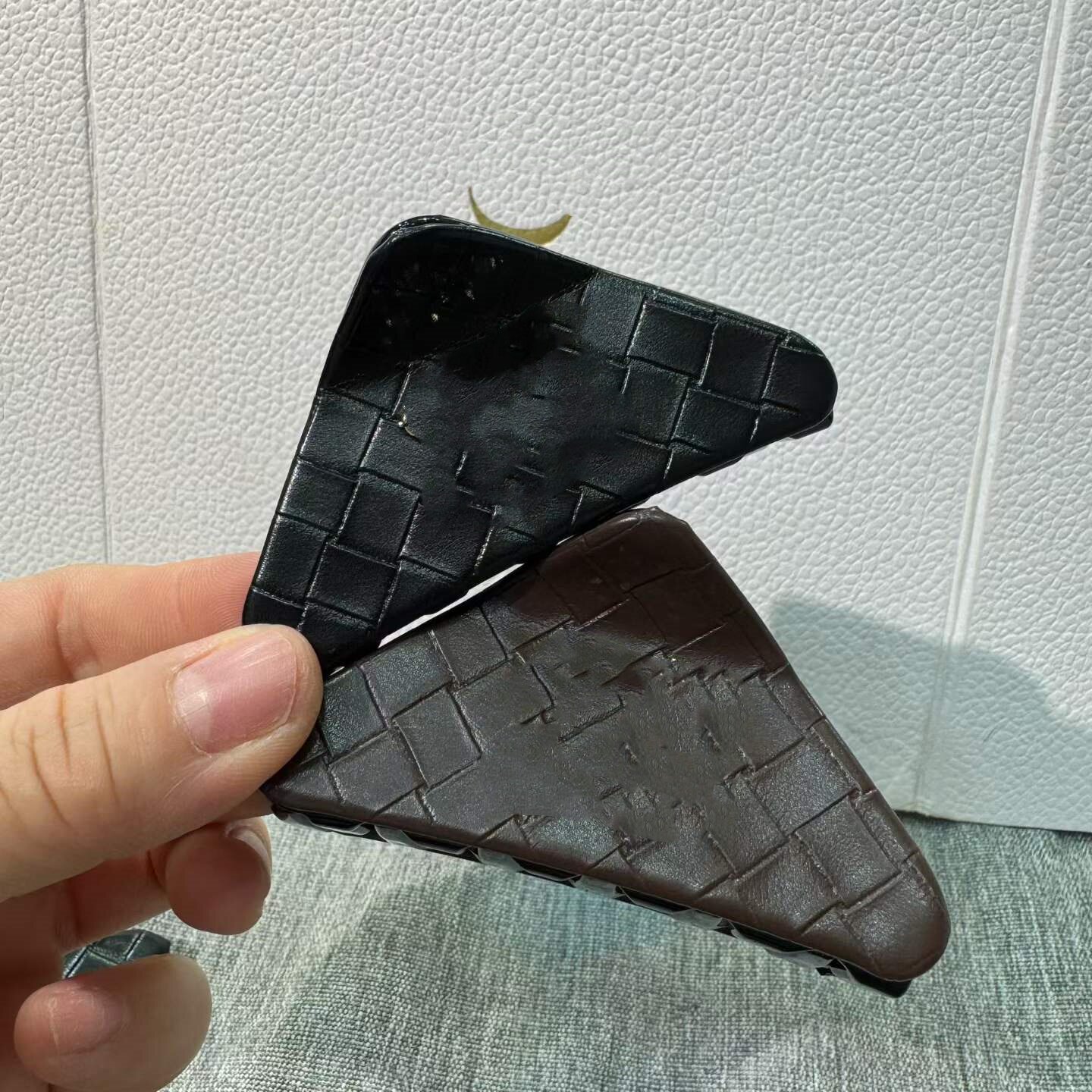 韩国牛皮编织三角发夹女半扎发抓夹子发饰轻奢简约