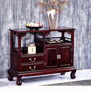 红木餐边柜新中式茶水柜素面储物靠墙歺边柜子仿古实木东非酸枝木