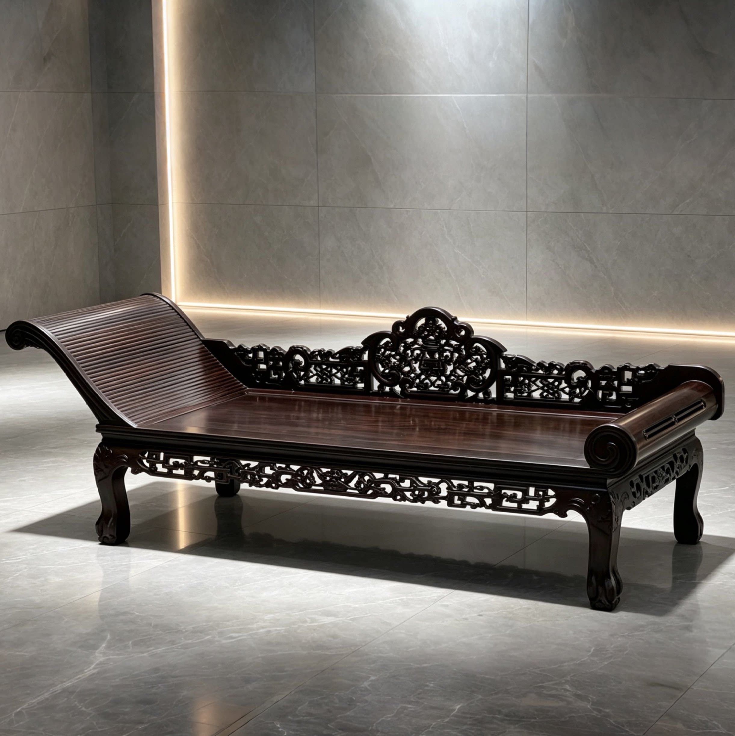 非洲黑檀木贵妃椅红木贵妃床实木客厅躺椅花梨贵妃椅单睡美人椅