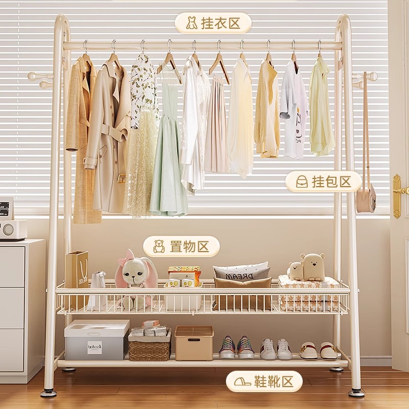 大号晾衣架折叠家用卧室晾衣架简易室内单杆式衣帽架阳台挂衣架子