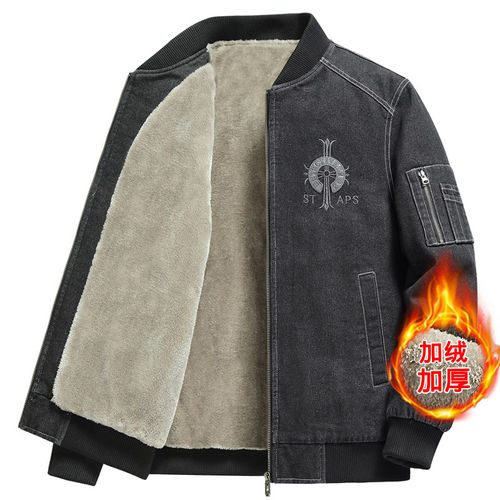 爱了爱了!冬季印花男士牛仔外套