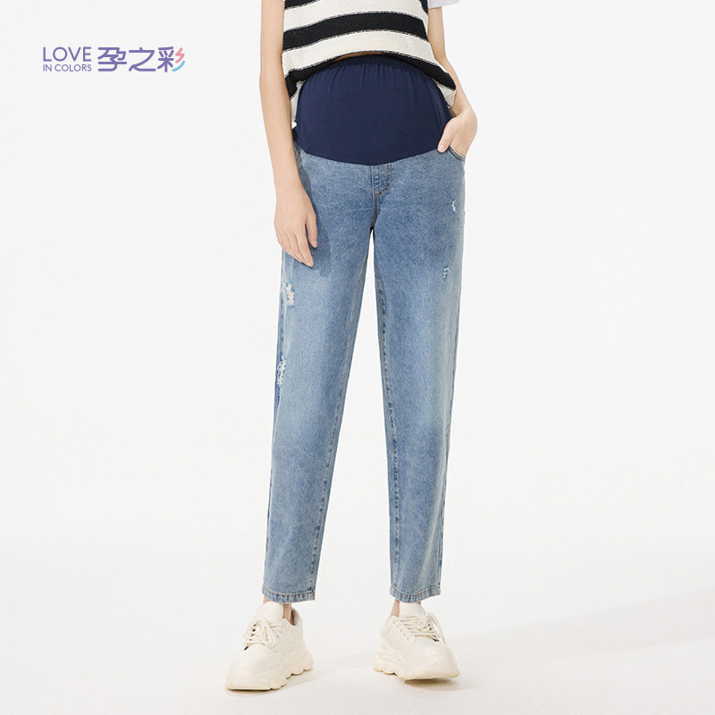 【商场同款】孕之彩孕妇牛仔裤春秋外穿2026新款显瘦老爹裤休闲,孕妇装/孕产妇用品/营养,孕妇休闲裤,淘宝优惠券,粉丝福利购,淘宝优惠卷