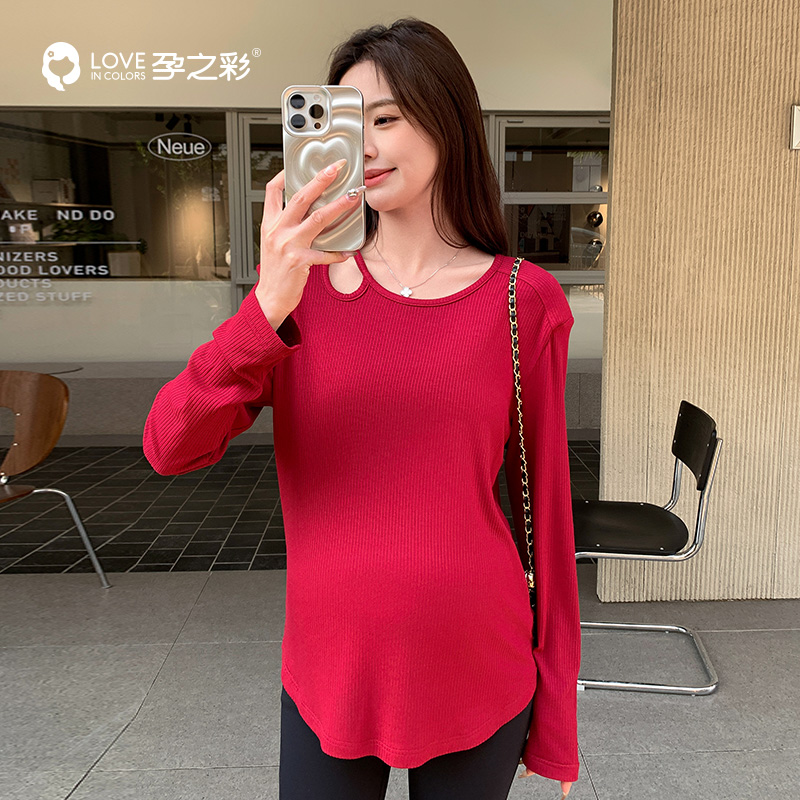 孕之彩孕妇打底衫春秋针织衫上衣